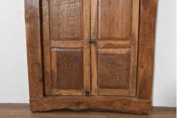 アジアンアンティーク建具　異国情緒あふれる枠付き窓1枚　(R-088497)