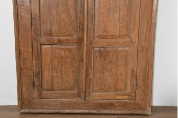 アジアンアンティーク建具　透かし彫りが華やかな枠付き窓1枚　(R-088498)