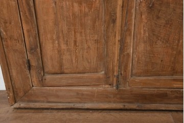 アジアンアンティーク建具　透かし彫りが華やかな枠付き窓1枚　(R-088498)