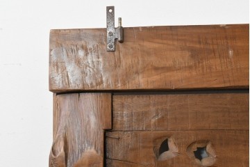 アジアンアンティーク建具　透かし彫りが華やかな枠付き窓1枚　(R-088498)