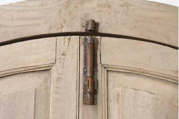 ヴィンテージ建具　インド　フェンス付き　アーチ型のデザインが印象的な枠付き窓1枚　(R-088499)