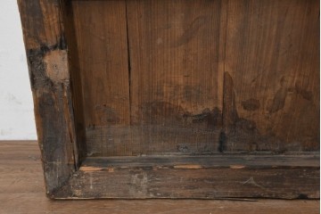 アジアンアンティーク　中国　装飾品として楽しめる彫刻入り格子扉　(R-088501)