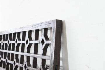 アジアンヴィンテージ　中国　アンティーク調　中国建具らしい端正な枠付き両開きドア　(R-088502)