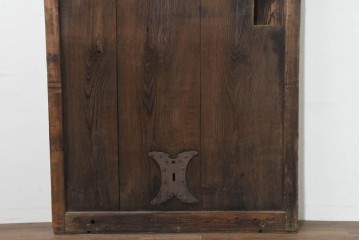 アンティーク建具　明治から大正期　希少デザイン!　竹格子の繊細な意匠と存在感のある鉄金具が調和した蔵戸1枚　(R-088506)