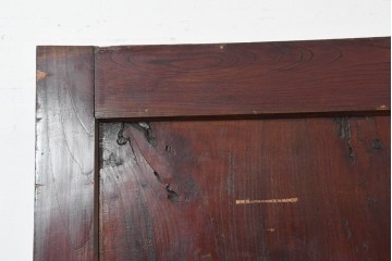 アンティーク建具　明治から大正期　総欅(ケヤキ)材　漆塗り　重厚な金具付き蔵戸1枚　(R-088507)