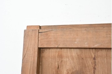 アンティーク建具　明治から大正期　総欅(ケヤキ)材　漆塗り　重厚な金具付き蔵戸1枚　(R-088507)