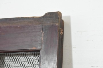 アンティーク建具　明治から大正期　上手物!!　総欅(ケヤキ)材　重厚な金具が目を引くきつね格子蔵戸1枚　(R-088508)