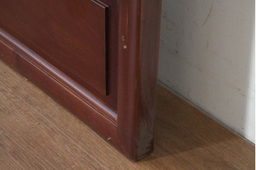 中古建具　中国　鶴の彫刻がめでたいオリエンタルな中国格子1枚　(R-088511)