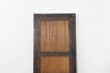 アジアンヴィンテージ建具　チーク材・竹材　エスニックな縦長パネル1枚　(R-088512)
