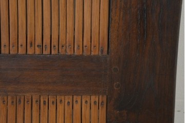 アジアンヴィンテージ建具　チーク材・竹材　エスニックな縦長パネル1枚　(R-088512)
