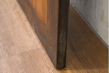 アジアンヴィンテージ建具　チーク材・竹材　エスニックな縦長パネル1枚　(R-088512)