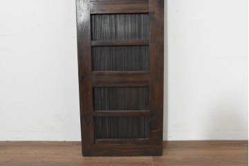 アジアンヴィンテージ建具　チーク材・竹材　エスニックな縦長パネル1枚　(R-088512)