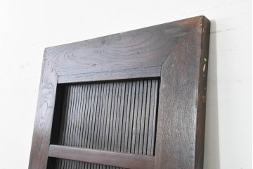 アジアンヴィンテージ建具　チーク材・竹材　エスニックな縦長パネル1枚　(R-088512)