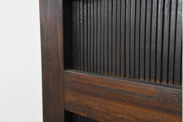 アジアンヴィンテージ建具　チーク材・竹材　エスニックな縦長パネル1枚　(R-088512)