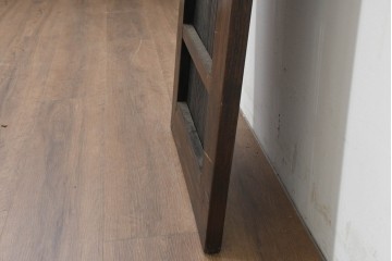 アジアンヴィンテージ建具　チーク材・竹材　エスニックな縦長パネル1枚　(R-088512)