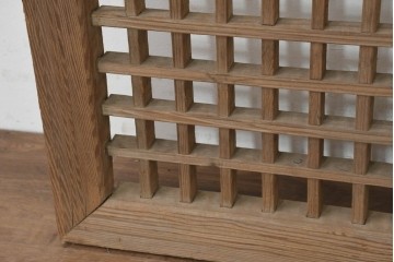 中国アンティーク建具　1900年頃　李朝風建具　花形金具がアクセントになった片開き戸2枚セット　(R-088529)