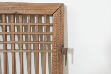 中国アンティーク建具　1900年頃　李朝風建具　花形金具がアクセントになった片開き戸2枚セット　(R-088529)
