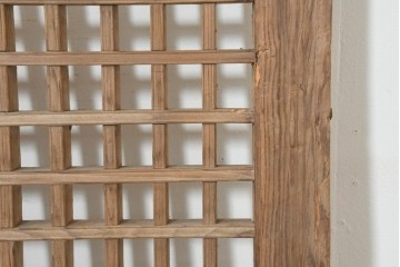 中国アンティーク建具　1900年頃　李朝風建具　花形金具がアクセントになった片開き戸2枚セット　(R-088529)