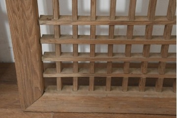 中国アンティーク建具　1900年頃　李朝風建具　花形金具がアクセントになった片開き戸2枚セット　(R-088529)