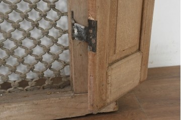 アジアンアンティーク建具　インド伝統×西洋建築の融合!　重厚な鋳造金網付き　大型の枠付き両開き窓1枚　(R-088530)