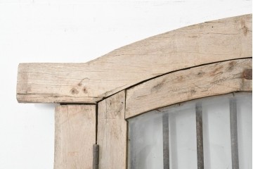 アジアンアンティーク建具　インド伝統×西洋建築の融合!　金属製縦格子付き　大型の枠付き両開き窓1枚　(R-088531)