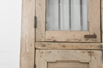 アジアンアンティーク建具　インド伝統×西洋建築の融合!　金属製縦格子付き　大型の枠付き両開き窓1枚　(R-088531)