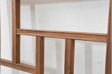 ヴィンテージ建具　1960年頃　韓国　李朝建具　幾何学デザインが目を引く明り取り2枚セット　(R-088533)