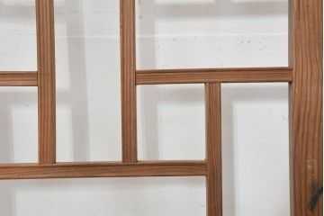 ヴィンテージ建具　1960年頃　韓国　李朝建具　幾何学デザインが目を引く明り取り2枚セット　(R-088533)