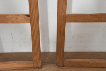 ヴィンテージ建具　1960年頃　韓国　李朝建具　幾何学デザインが目を引く明り取り2枚セット　(R-088533)