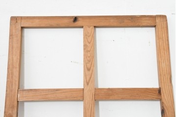 ヴィンテージ建具　1960年頃　韓国　李朝建具　幾何学デザインが目を引く明り取り2枚セット　(R-088533)