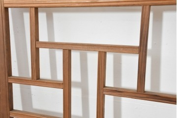 ヴィンテージ建具　1960年頃　韓国　李朝建具　幾何学デザインが目を引く明り取り2枚セット　(R-088533)