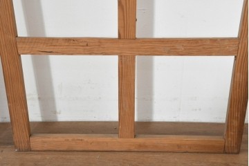 ヴィンテージ建具　1960年頃　韓国　李朝建具　幾何学デザインが目を引く明り取り2枚セット　(R-088533)