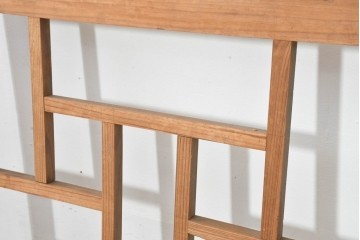 ヴィンテージ建具　1960年頃　韓国　李朝建具　幾何学デザインが目を引く明り取り2枚セット　(R-088533)