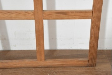 ヴィンテージ建具　1960年頃　韓国　李朝建具　幾何学デザインが目を引く明り取り2枚セット　(R-088533)