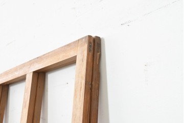 ヴィンテージ建具　1960年頃　韓国　李朝建具　幾何学デザインが目を引く明り取り2枚セット　(R-088533)