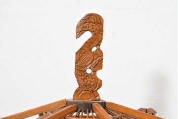 【簡易リペア限定品】　中古　アジアン民芸雑貨　緻密な竹細工が見事な鳥かご　(R-088538)