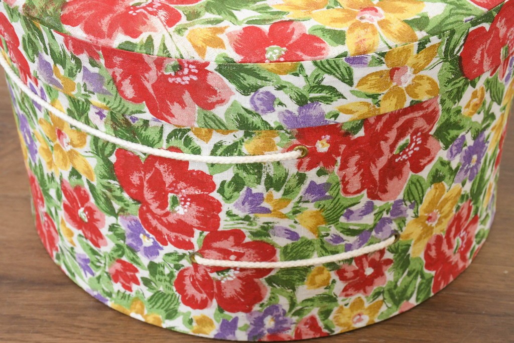 フランスヴィンテージ　花柄が華やかな入れ子式丸型クラフトボックス9個セット　(R-088543)