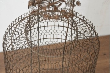 和製アンティーク　大正期から昭和初期　針金細工の吊り灯篭　※ディスプレイ用　(R-088544)