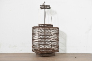 和製アンティーク　大正期から昭和初期　針金細工の吊り灯篭　※ディスプレイ用　(R-088545)