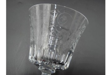 フランス　Baccarat(バカラ)　パルメ　繊細な装飾が上品なワイングラス6点セット　外箱付き　(R-088562)
