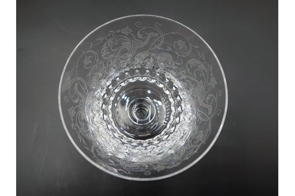 フランス　Baccarat(バカラ)　パルメ　繊細な装飾が上品なワイングラス6点セット　外箱付き　(R-088562)