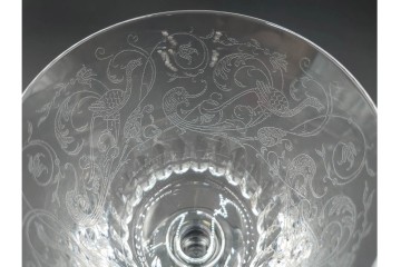 フランス　Baccarat(バカラ)　パルメ　繊細な装飾が上品なワイングラス6点セット　外箱付き　(R-088562)