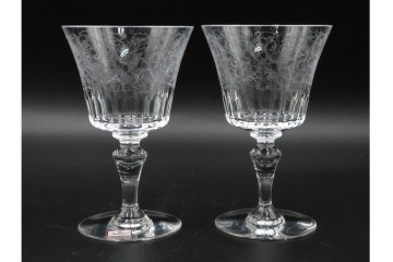 フランス　Baccarat(バカラ)　パルメ　繊細な装飾が上品なワイングラス6点セット　外箱付き　(R-088562)