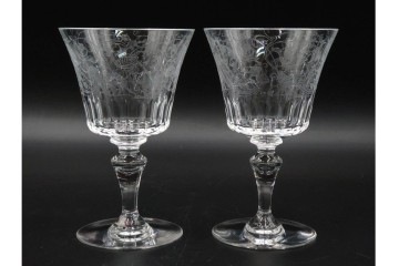 フランス　Baccarat(バカラ)　パルメ　繊細な装飾が上品なワイングラス6点セット　外箱付き　(R-088562)