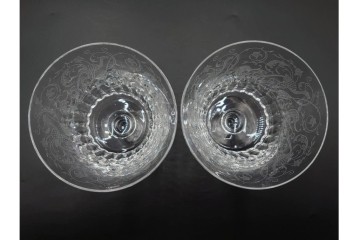 フランス　Baccarat(バカラ)　パルメ　繊細な装飾が上品なワイングラス6点セット　外箱付き　(R-088562)