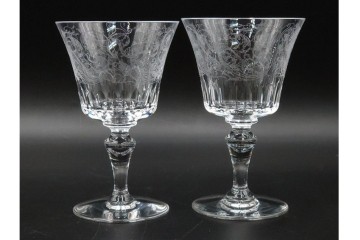 フランス　Baccarat(バカラ)　パルメ　繊細な装飾が上品なワイングラス6点セット　外箱付き　(R-088562)