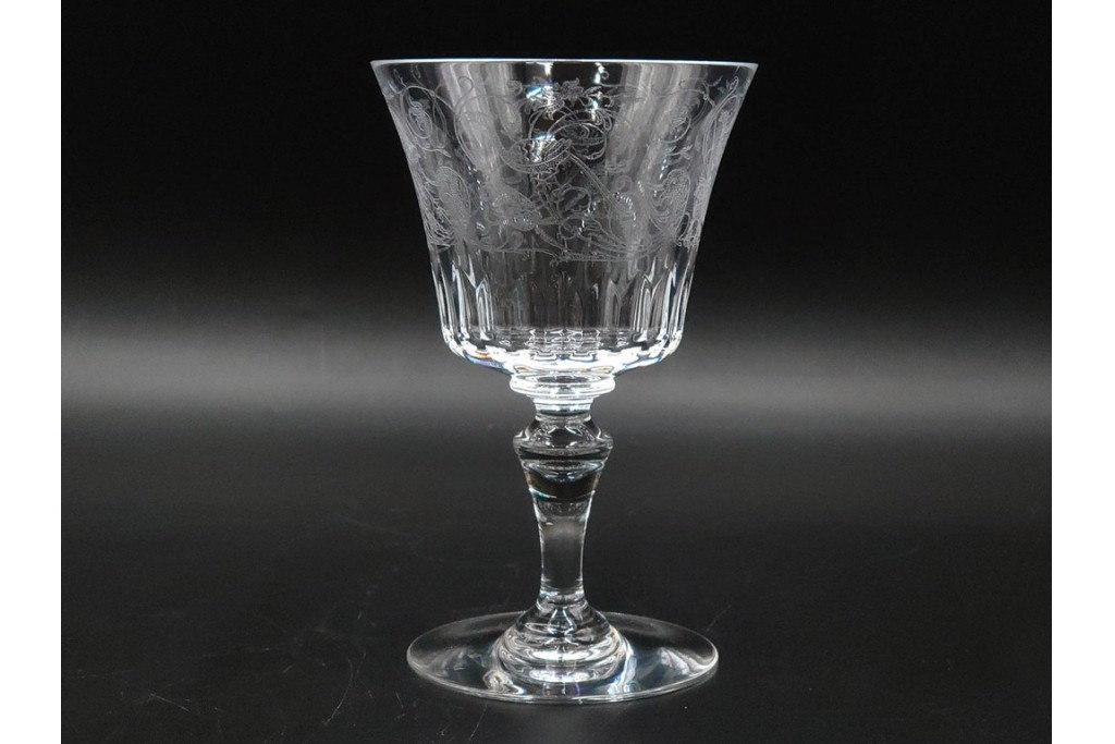 フランス　Baccarat(バカラ)　パルメ　繊細な装飾が上品なワイングラス6点セット　外箱付き　(R-088562)