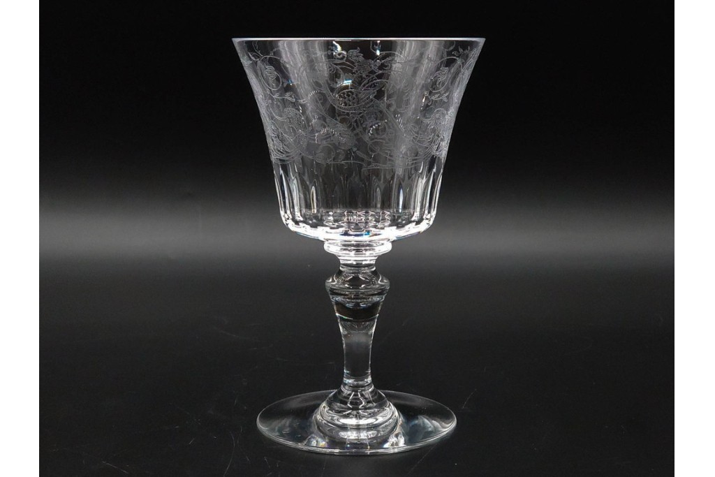 フランス　Baccarat(バカラ)　パルメ　繊細な装飾が上品なワイングラス6点セット　外箱付き　(R-088562)