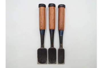 陣太鼓本舗　清久作　特殊鋼鍛造　幅の異なる追入鑿10本セット　外箱付き　(R-088563)