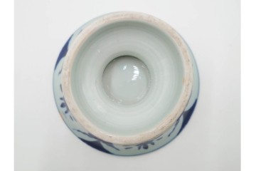 江戸期　古伊万里　染付　舞う鶴の絵付けが魅力の盃洗　(R-088564)